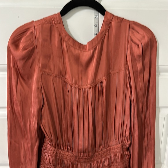 Current air small boho chic long sleeve dress rare ginger salmon color - Picture 8 of 10